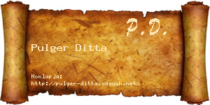 Pulger Ditta névjegykártya